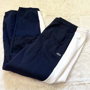 Lacoste Sweatpants Mens Navy Blue Fleece Joggers Crocodile Logo 2XT